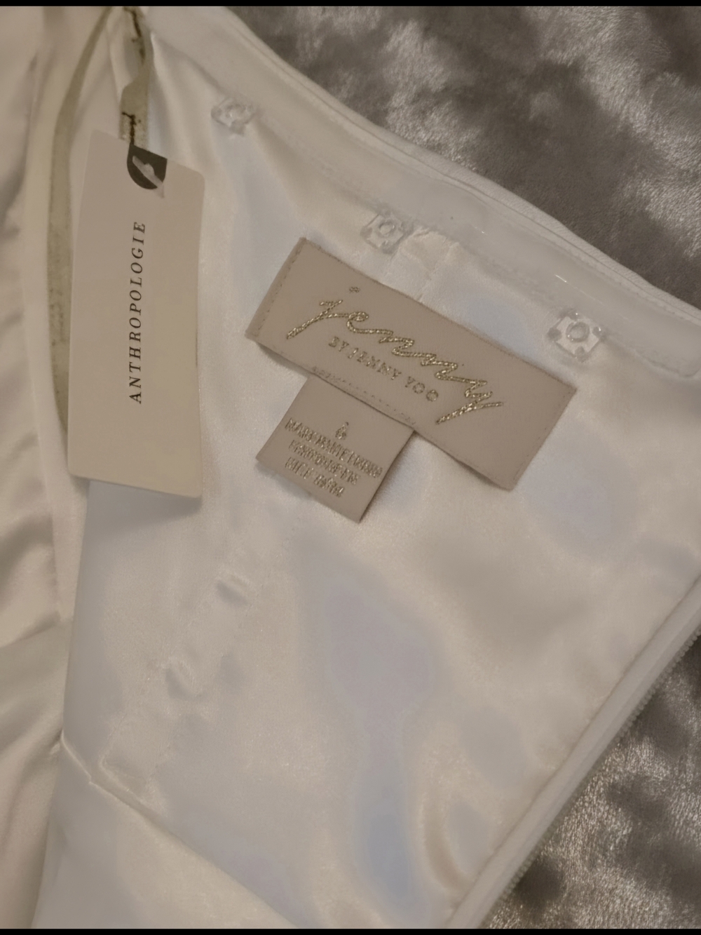 Jenny Yoo Strapless White Catalina Classic Wedding Gown, NWT Timeless Bridal - Picture 8 of 9